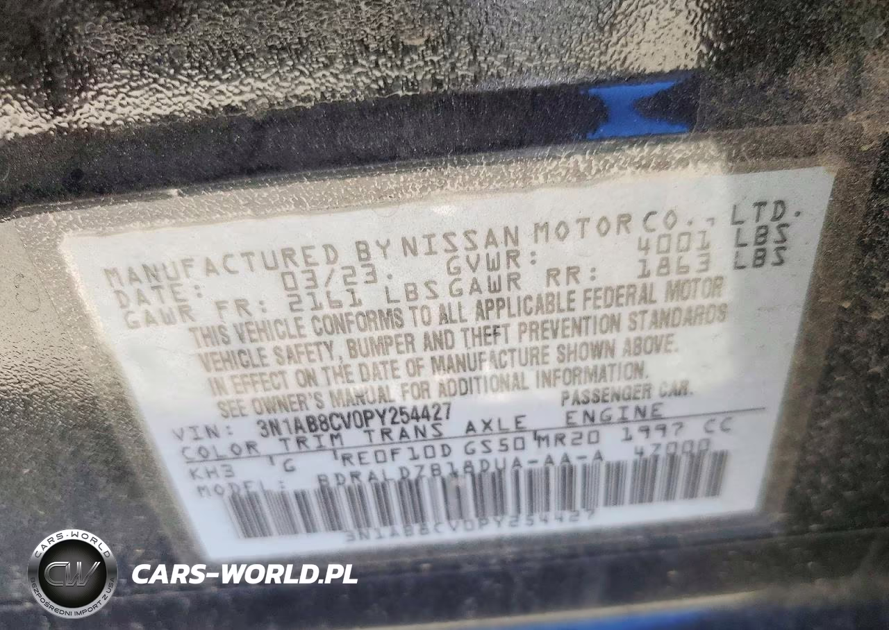 2023 Nissan Sentra Sv VIN:3N1AB8CV0PY254427 - 12