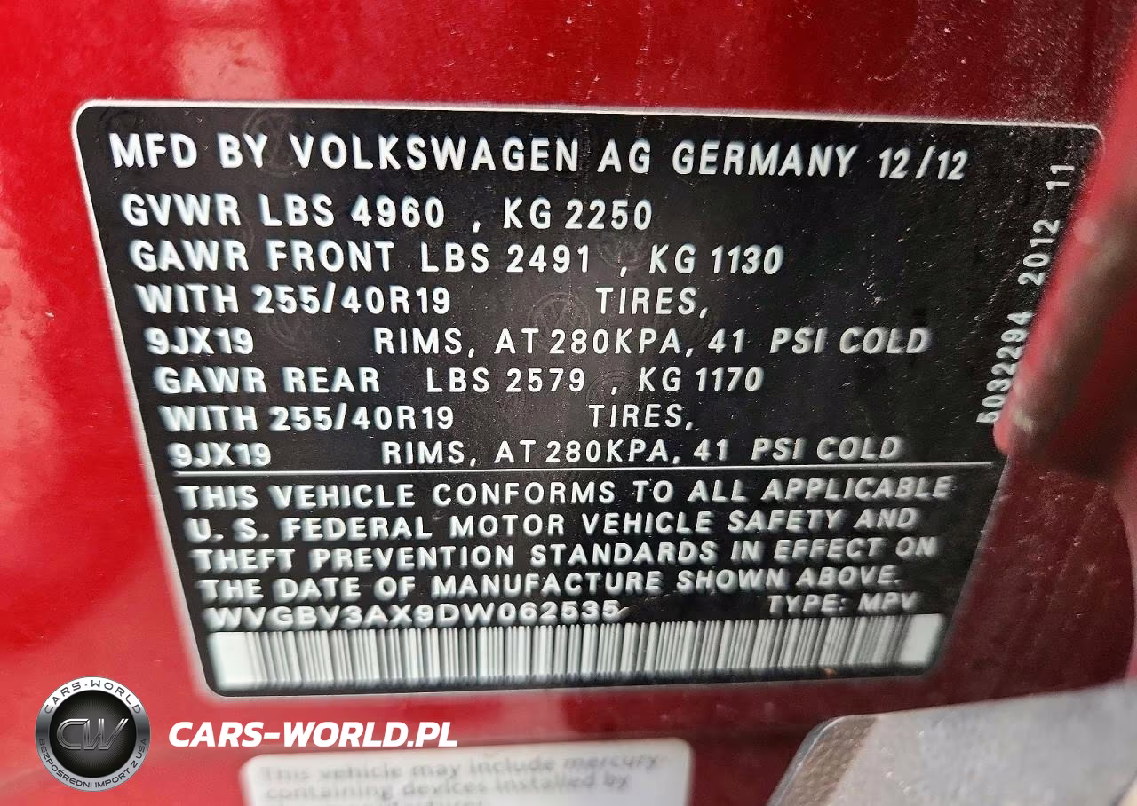2013 Volkswagen Tiguan S VIN:WVGBV3AX9DW062535 - 13