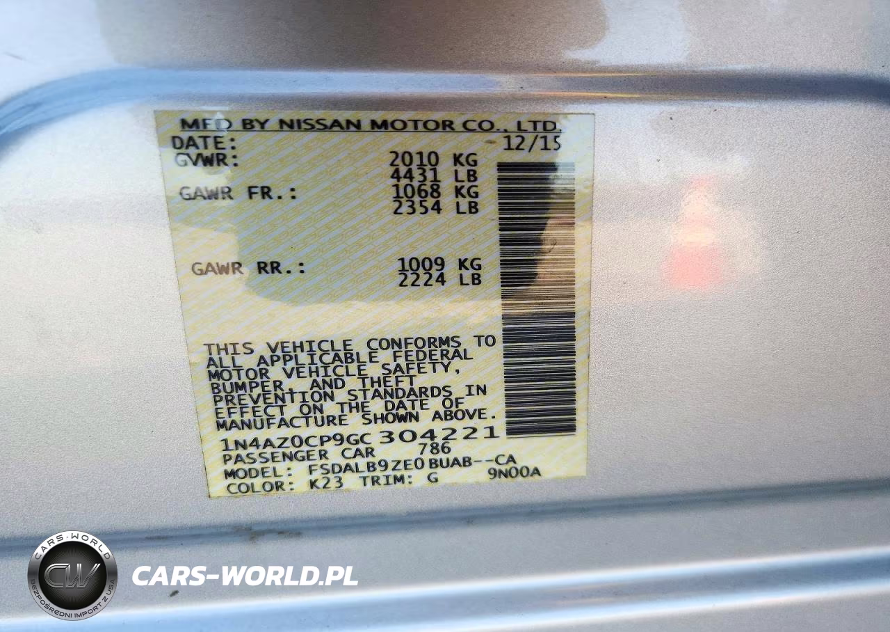 2016 Nissan Leaf S VIN:1N4AZ0CP9GC304221 - 12