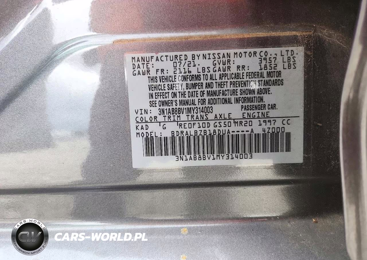 2021 Nissan Sentra S VIN:3N1AB8BV1MY314003 - 12