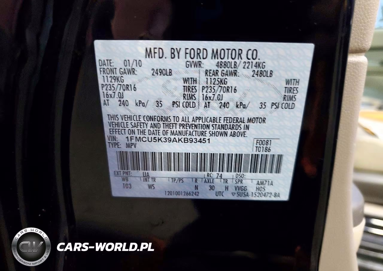 2010 Ford Escape Hybrid VIN:1FMCU5K39AKB93451 - 13