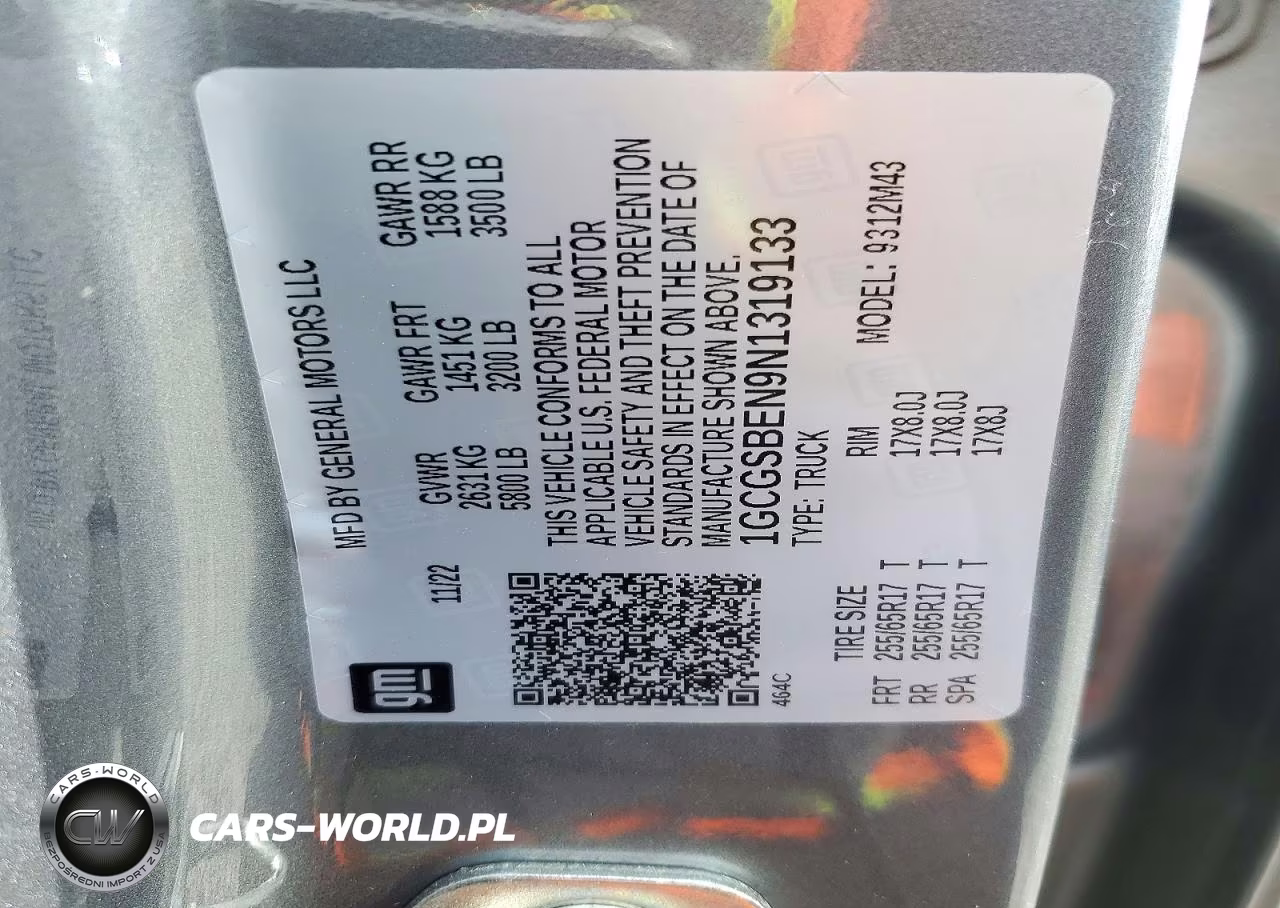 2022 Chevrolet Colorado VIN:1GCGSBEN9N1319133 - 12