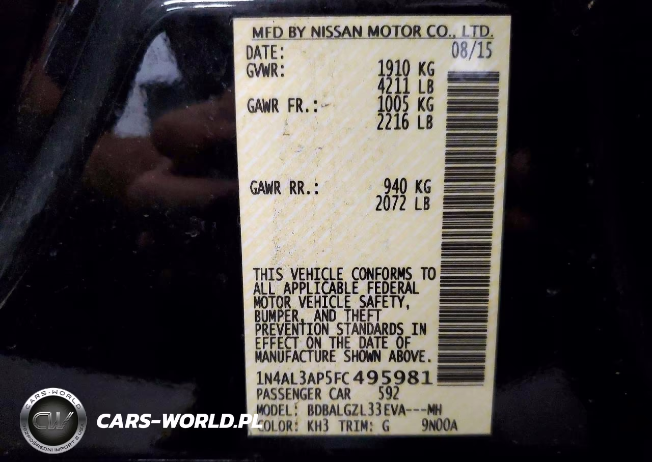 2015 Nissan Altima 2.5 S VIN:1N4AL3AP5FC495981 - 13