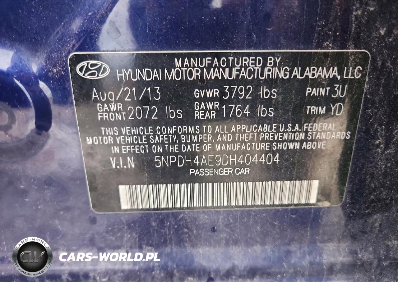 2013 Hyundai Elantra Gls VIN:5NPDH4AE9DH404404 - 12