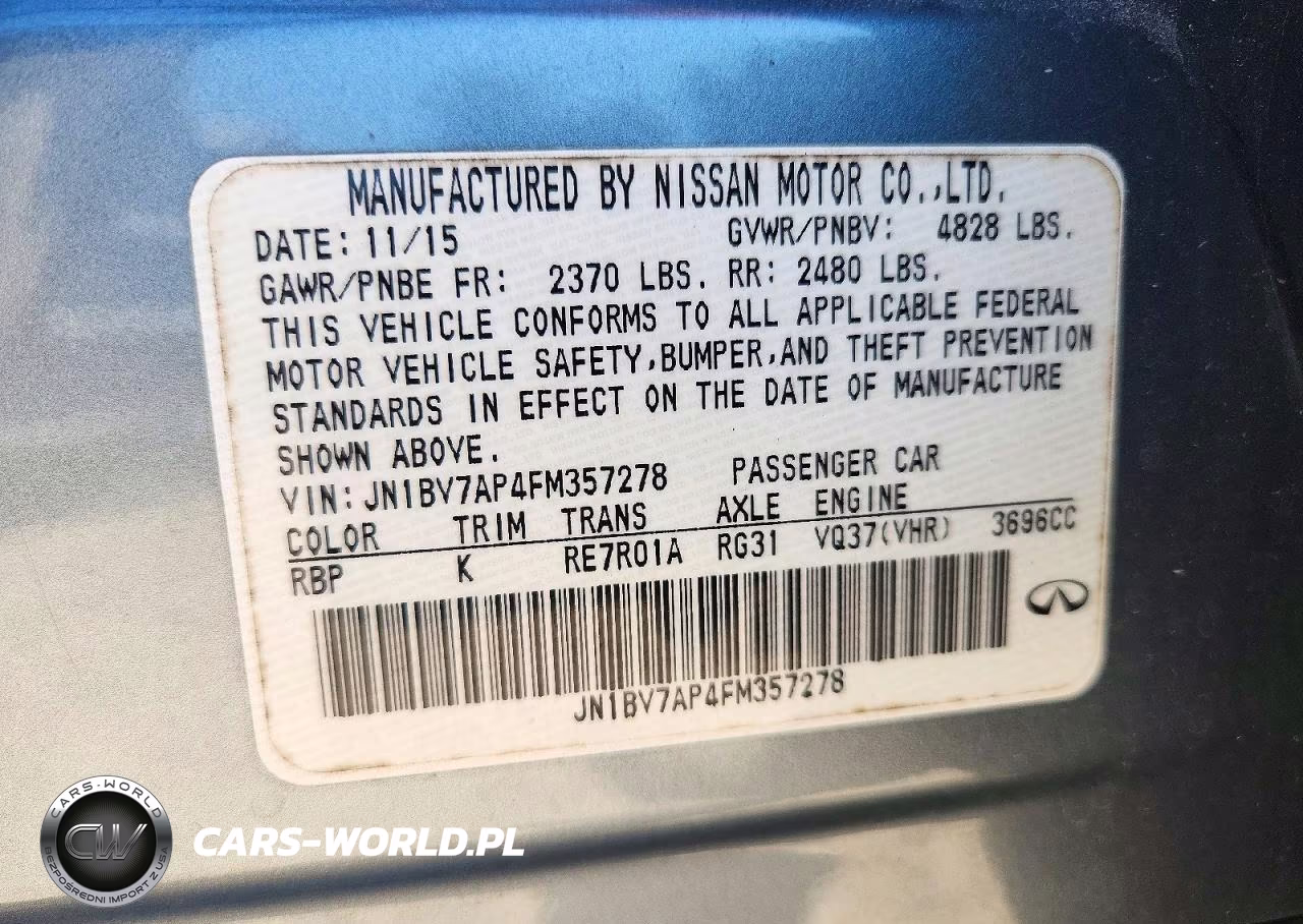 2015 Infiniti Q50 Premium VIN:JN1BV7AP4FM357278 - 13
