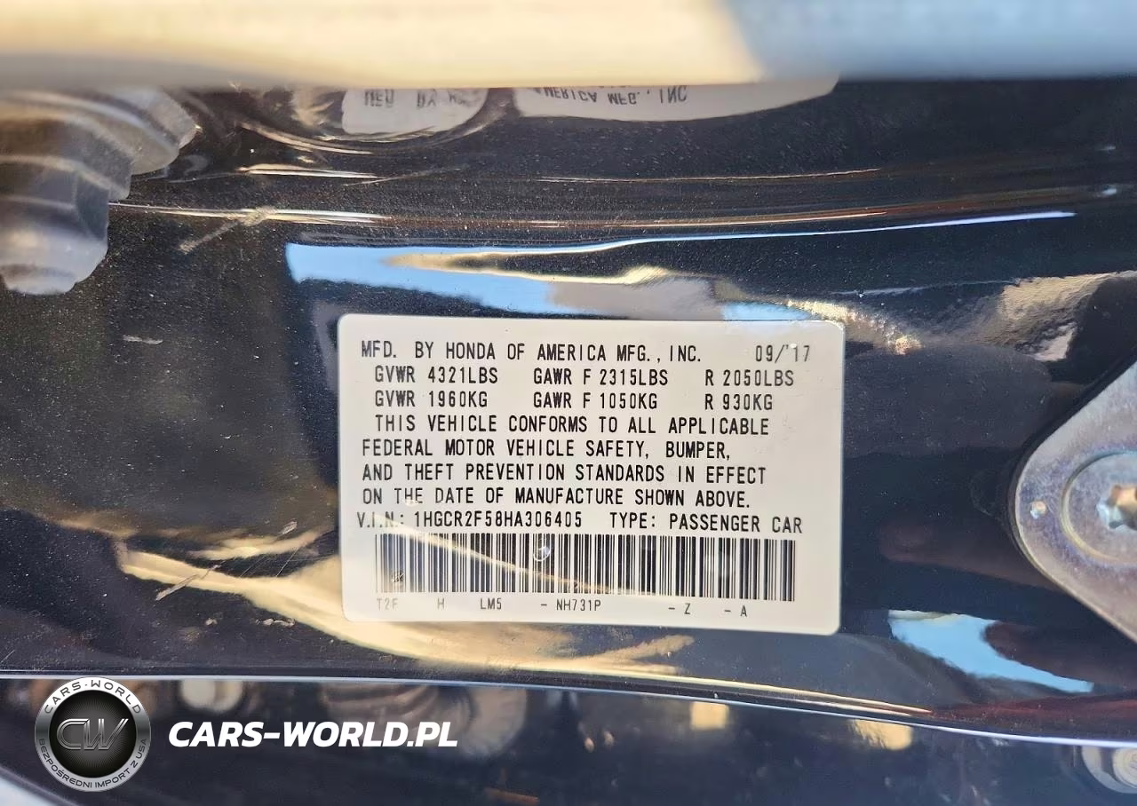 2017 Honda Accord Sport VIN:1HGCR2F58HA306405 - 13