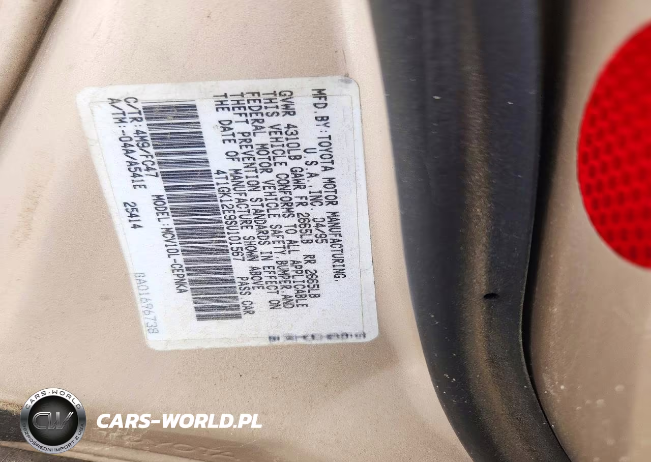 1995 Toyota Camry Le VIN:4T1GK12E9SU101567 - 12