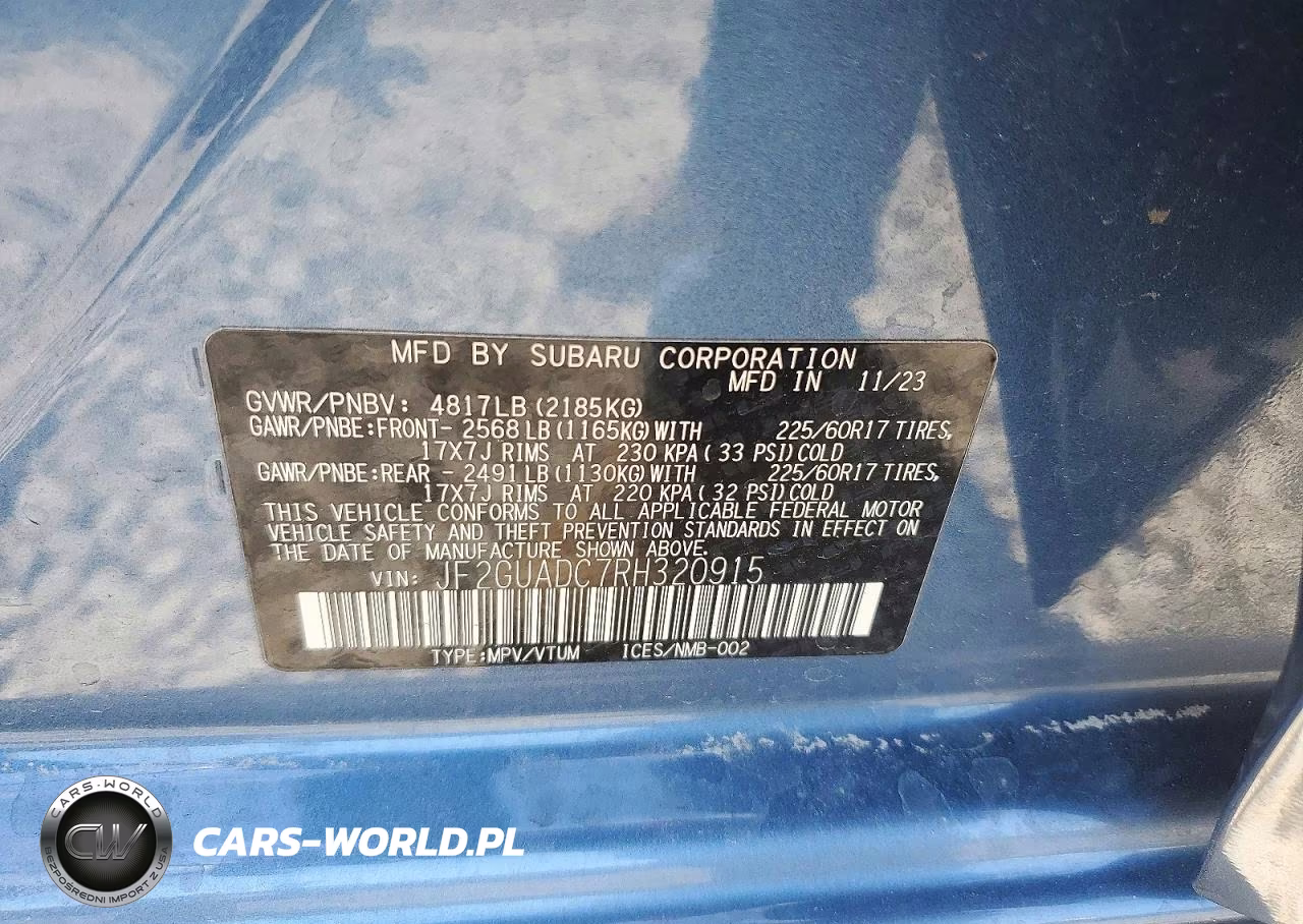 2024 Subaru Crosstrek Premium VIN:JF2GUADC7RH320915 - 13