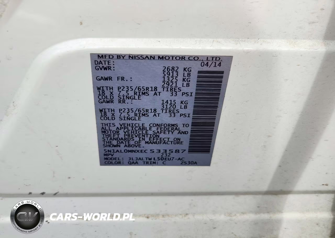 2014 Infiniti Qx60 Base VIN:5N1AL0MNXEC533587 - 13