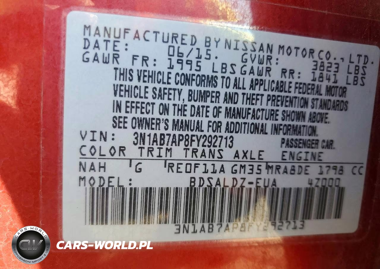 2015 Nissan Sentra Sv VIN:3N1AB7AP8FY292713 - 12