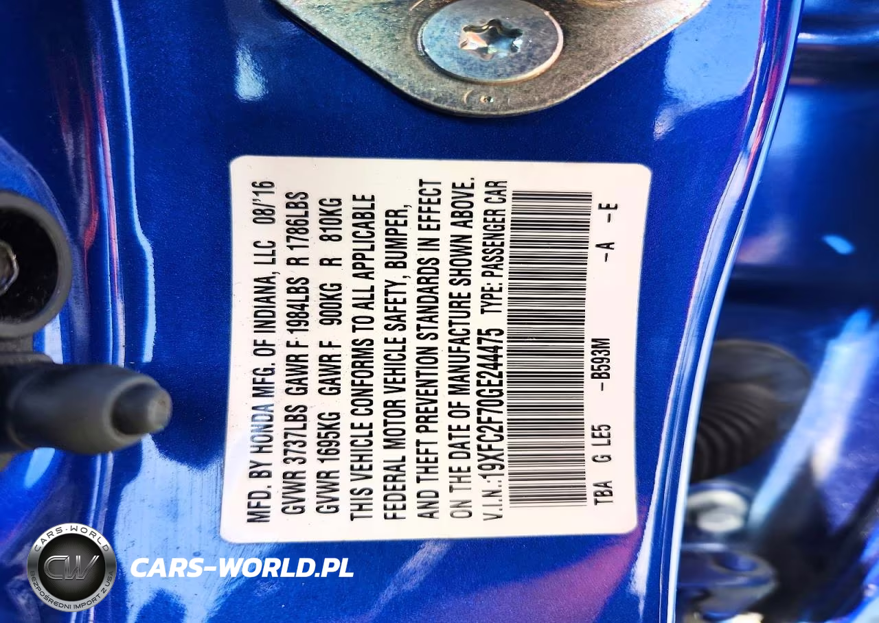 2016 Honda Civic Ex VIN:19XFC2F70GE244475 - 12