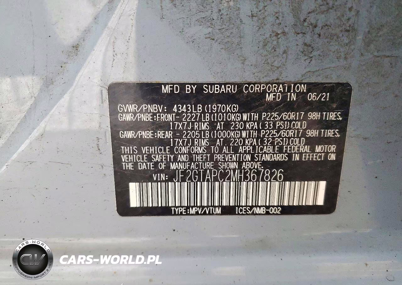 2021 Subaru Crosstrek Premium VIN:JF2GTAPC2MH367826 - 13