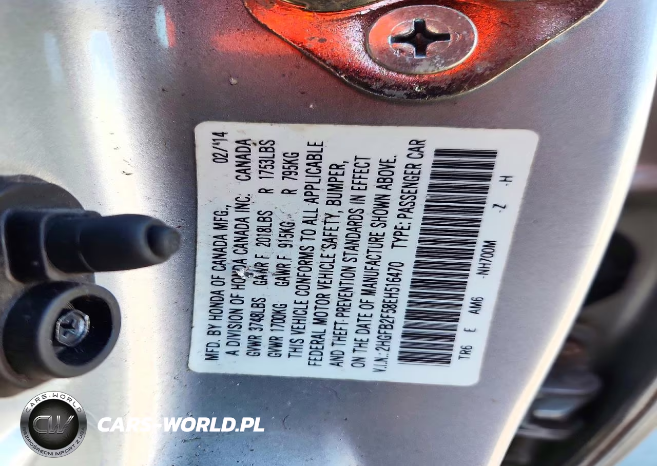 2014 Honda Civic Lx VIN:2HGFB2F58EH516470 - 12