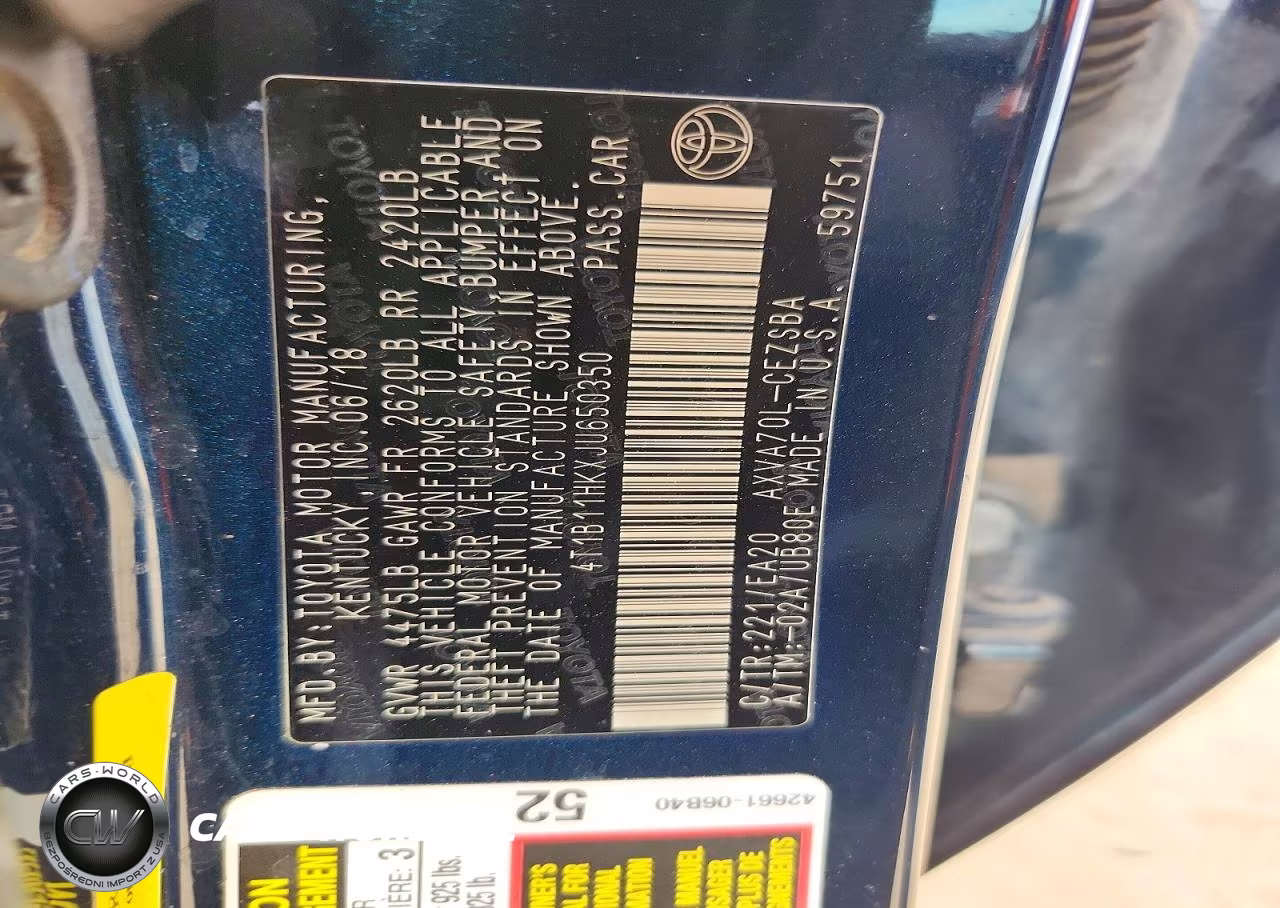 2018 Toyota Camry Se VIN:4T1B11HKXJU650350 - 12