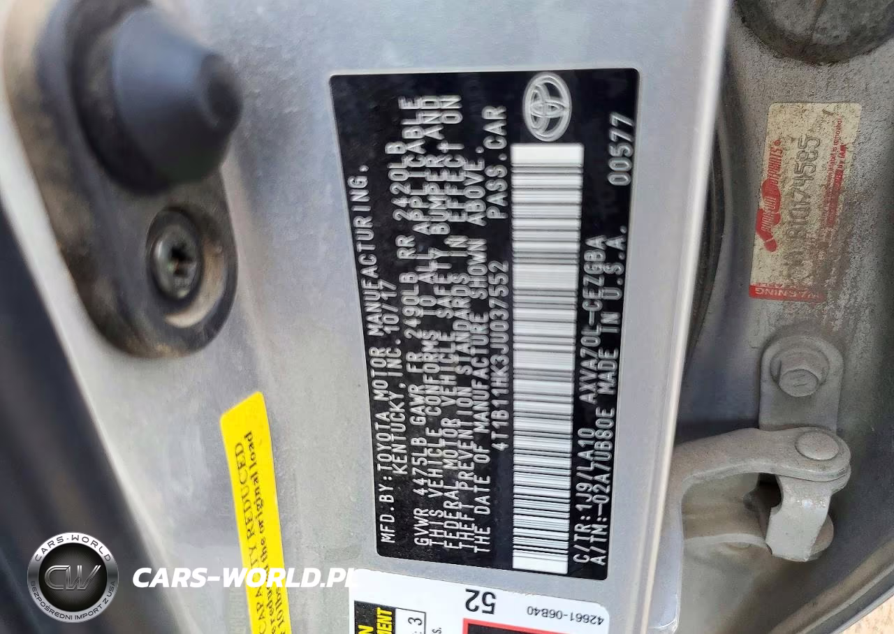 2018 Toyota Camry Xle VIN:4T1B11HK3JU037552 - 12
