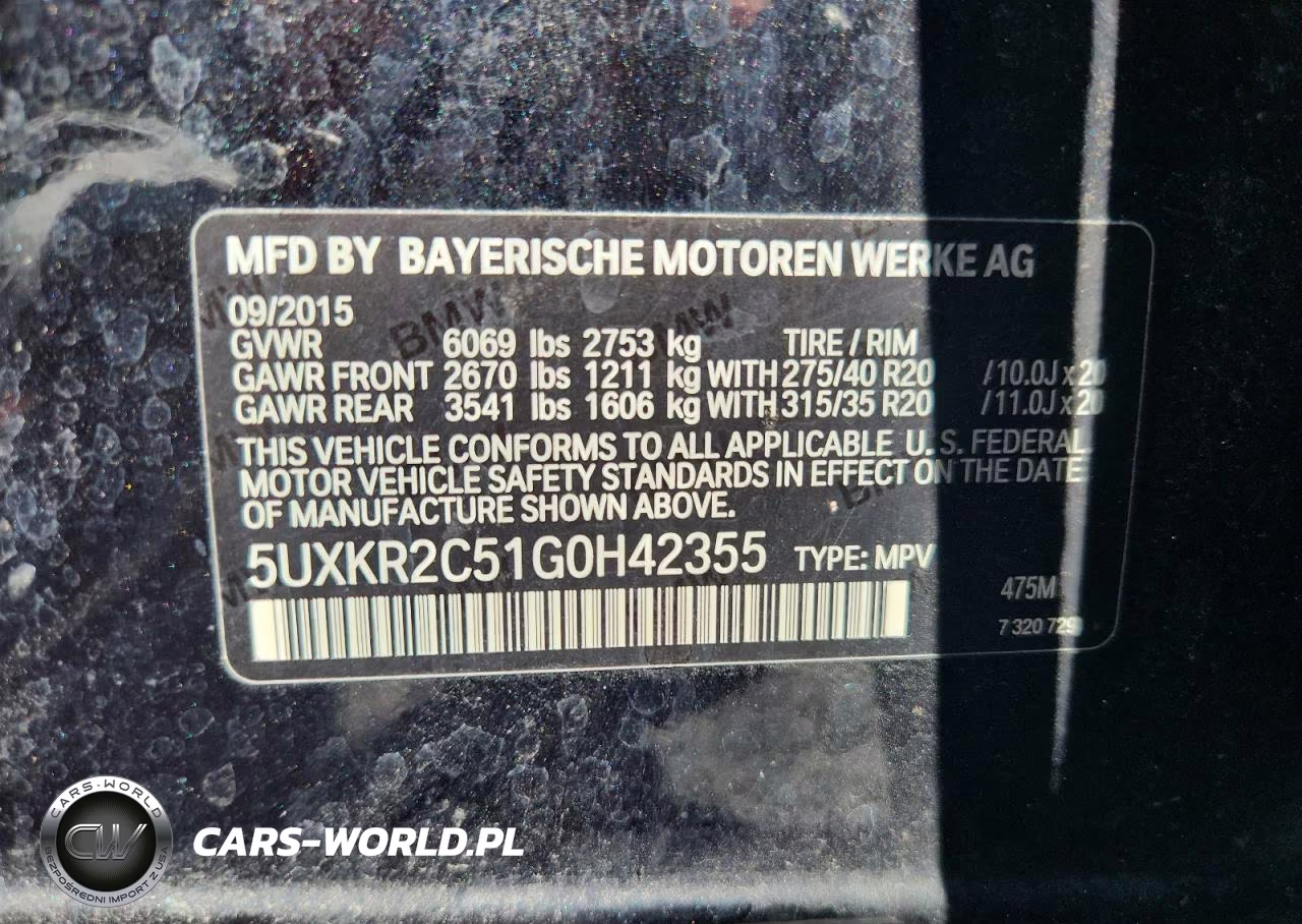 2016 BMW X5 Sdrive35I VIN:5UXKR2C51G0H42355 - 12