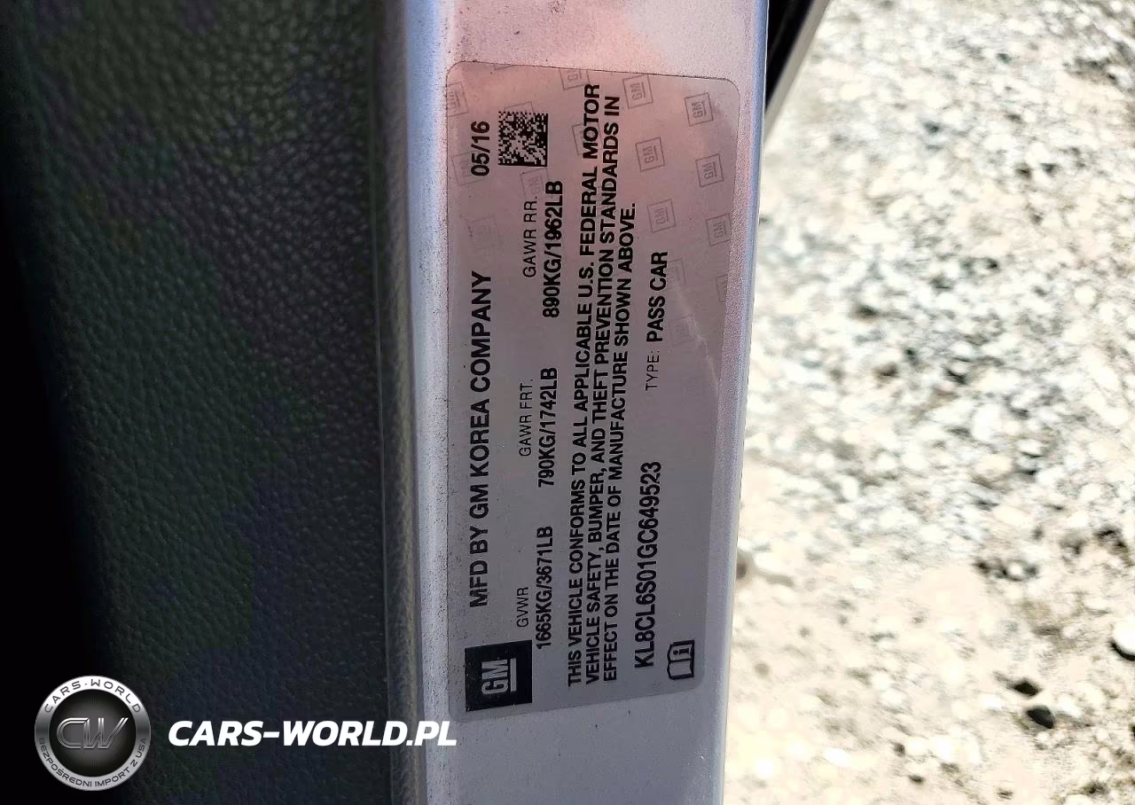 2016 Chevrolet Spark Ev 2Lt VIN:KL8CL6S01GC649523 - 12