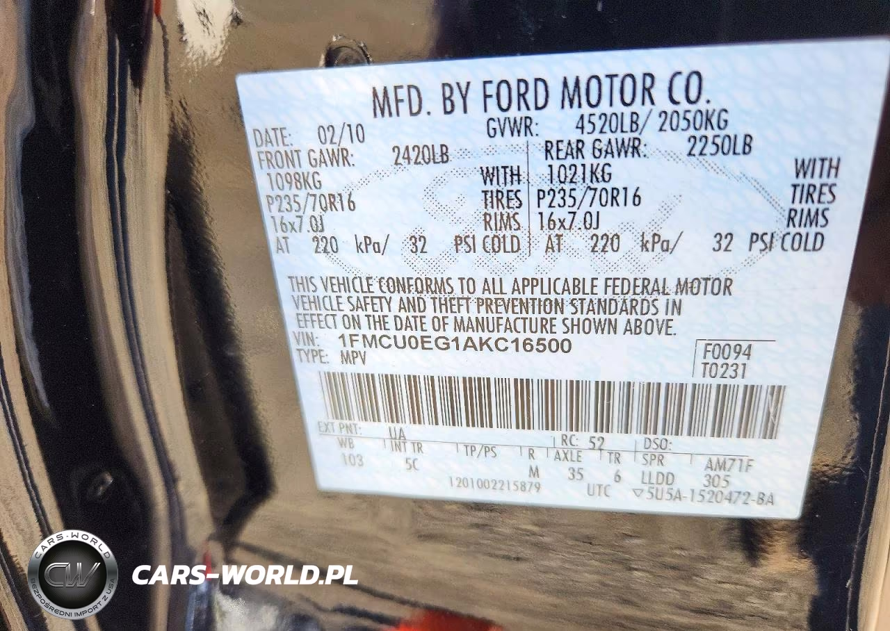 2010 Ford Escape Limited VIN:1FMCU0EG1AKC16500 - 13
