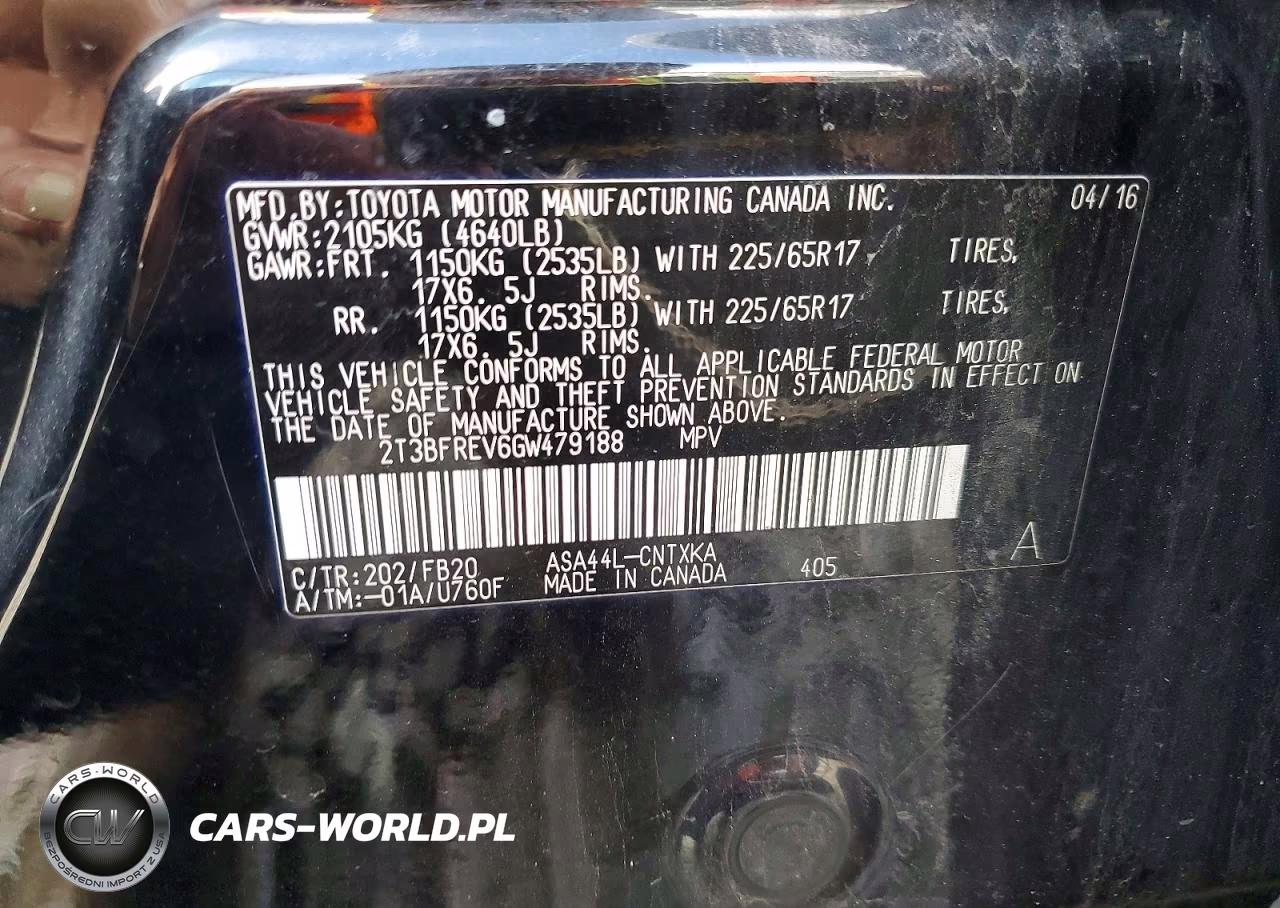 2016 Toyota Rav4 Le VIN:2T3BFREV6GW479188 - 13