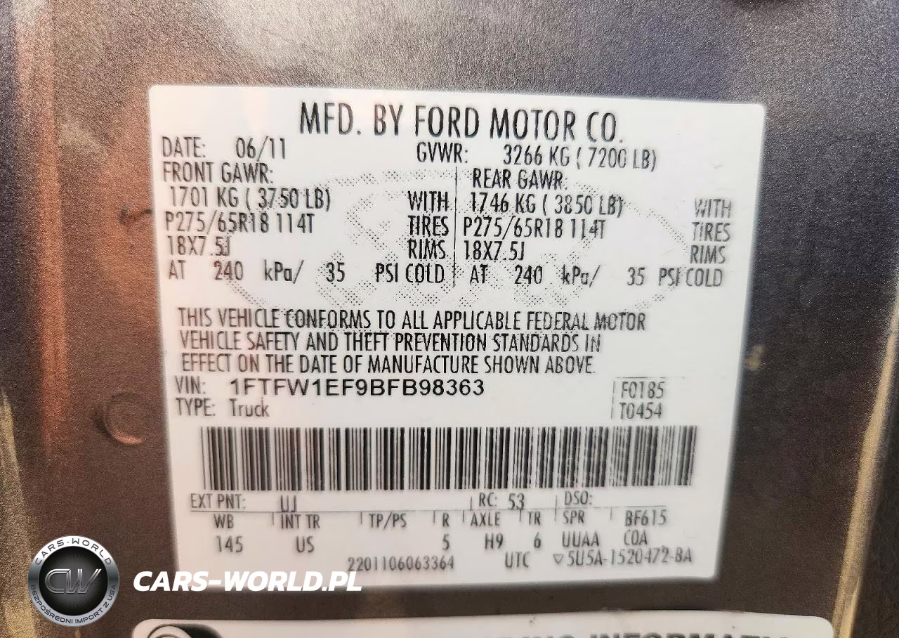 2011 Ford F150 Supercrew VIN:1FTFW1EF9BFB98363 - 12
