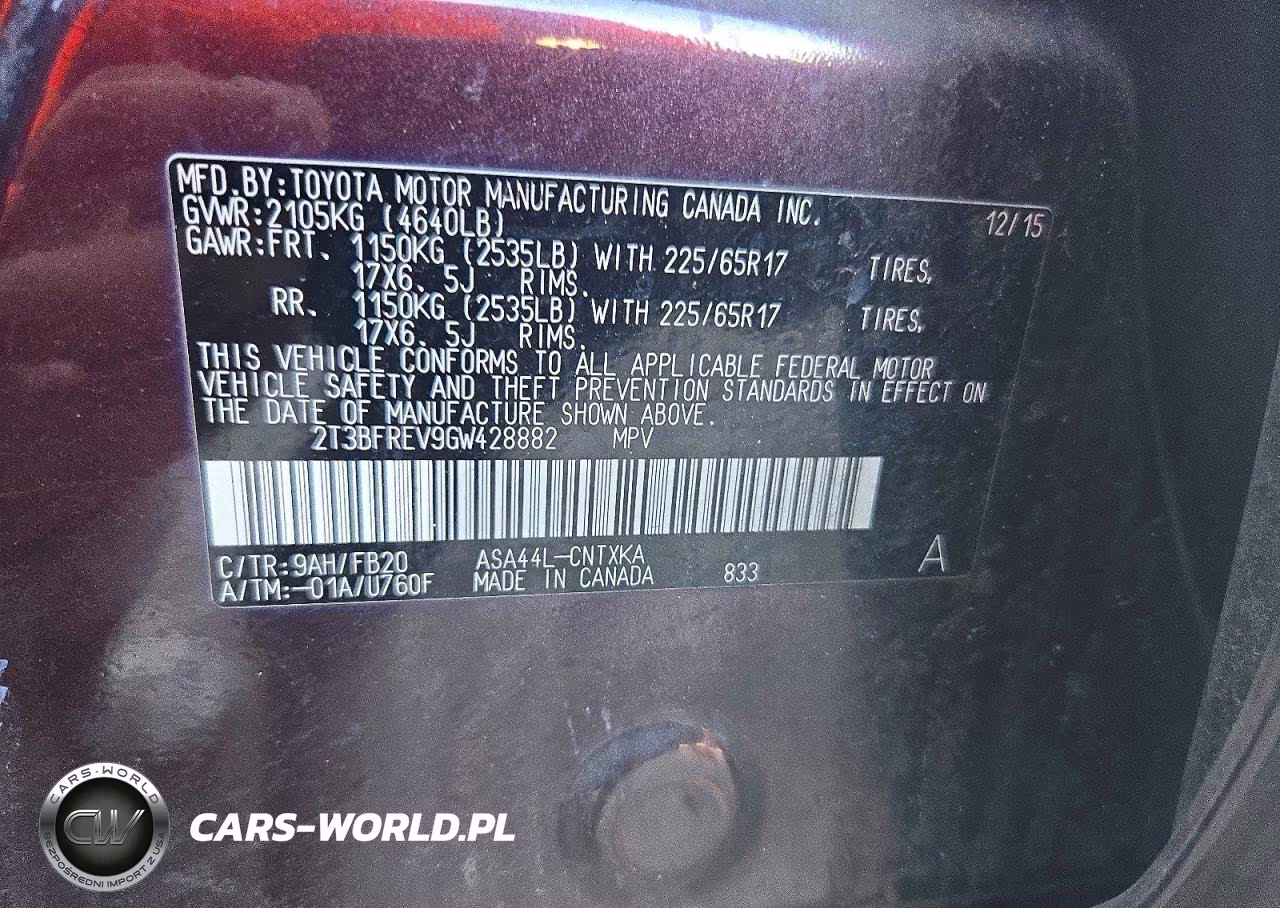 2016 Toyota Rav4 Le VIN:2T3BFREV9GW428882 - 13
