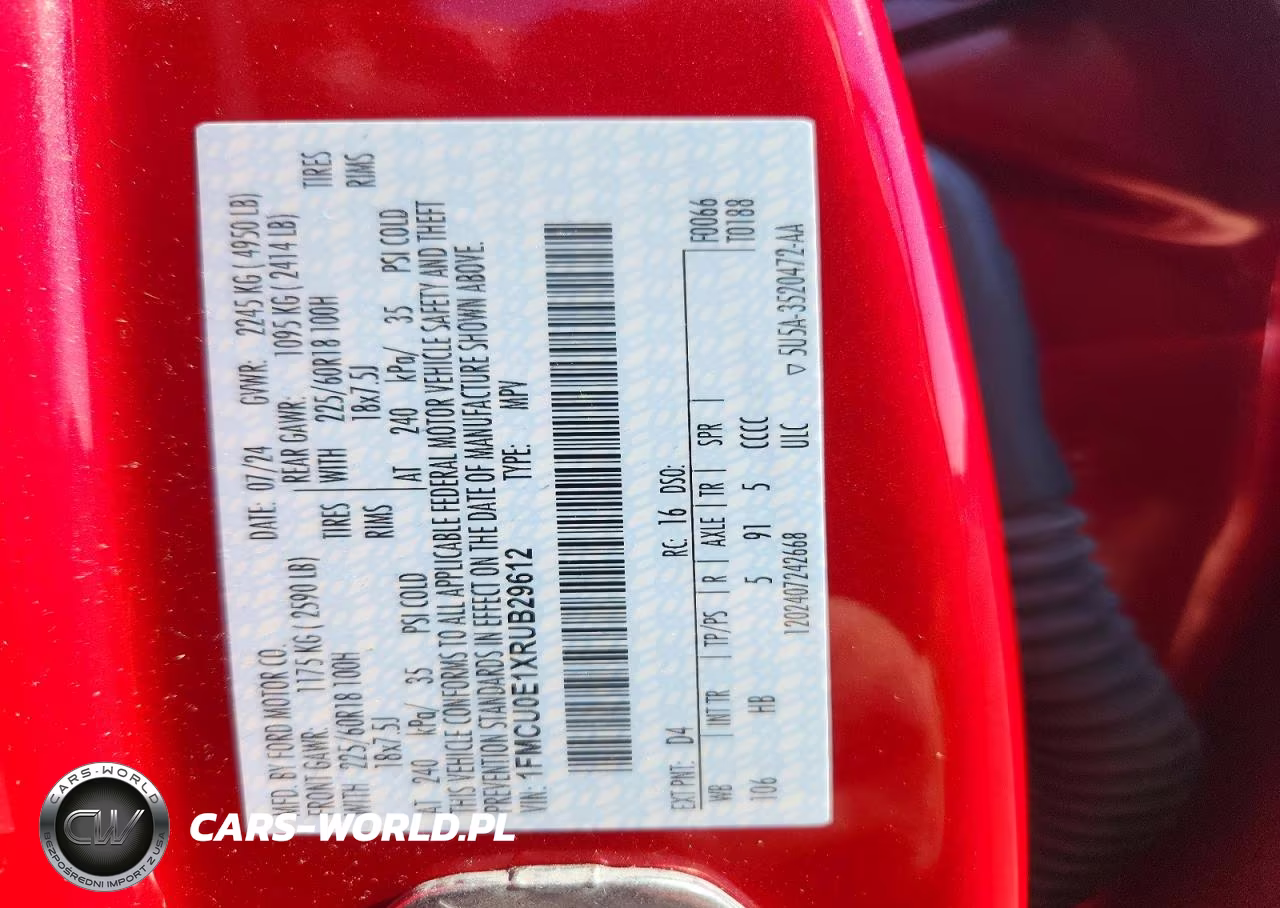 2024 Ford Escape VIN:1FMCU0E1XRUB29612 - 13
