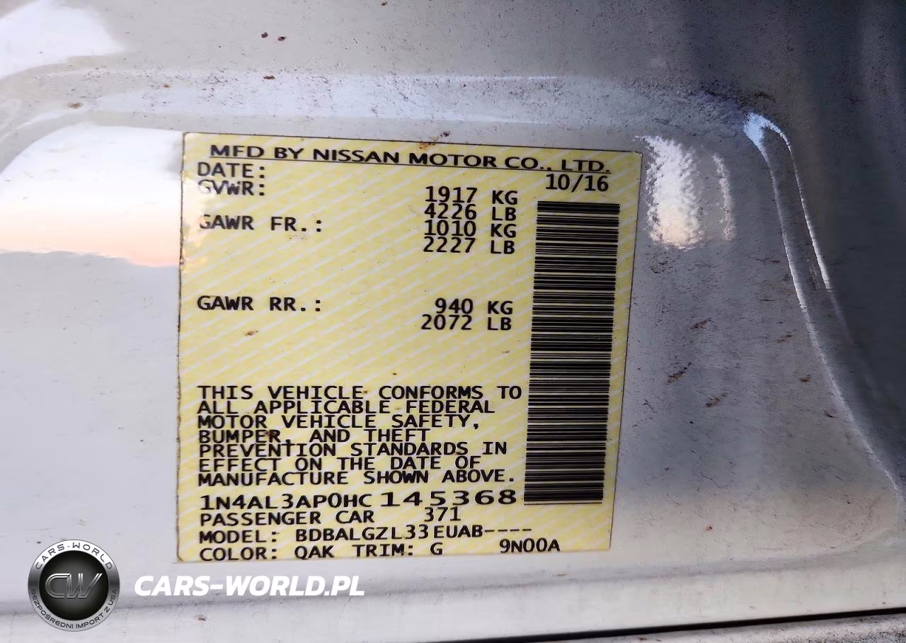 2017 Nissan Altima 2.5 S VIN:1N4AL3AP0HC145368 - 12