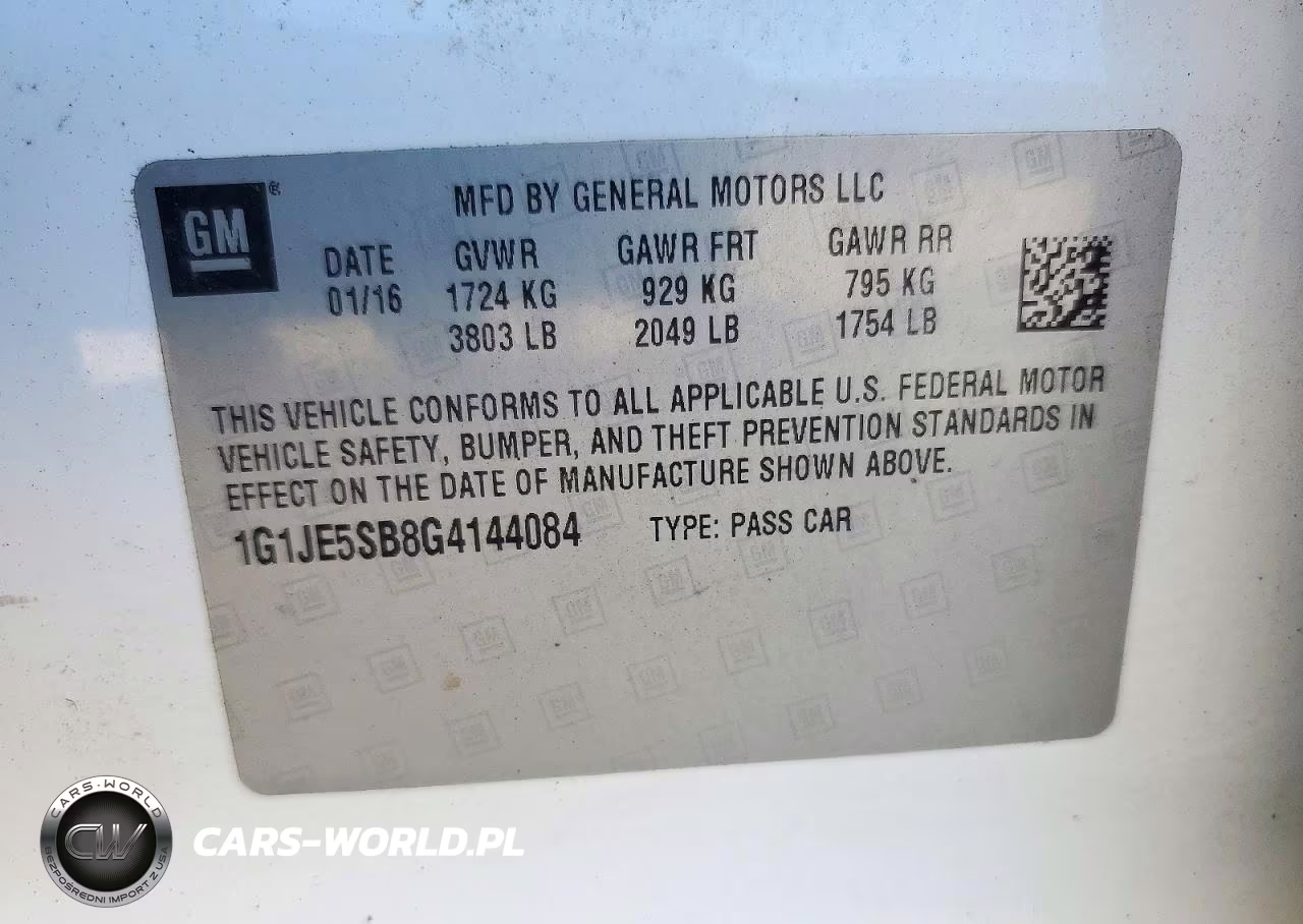 2016 Chevrolet Sonic Ltz VIN:1G1JE5SB8G4144084 - 12