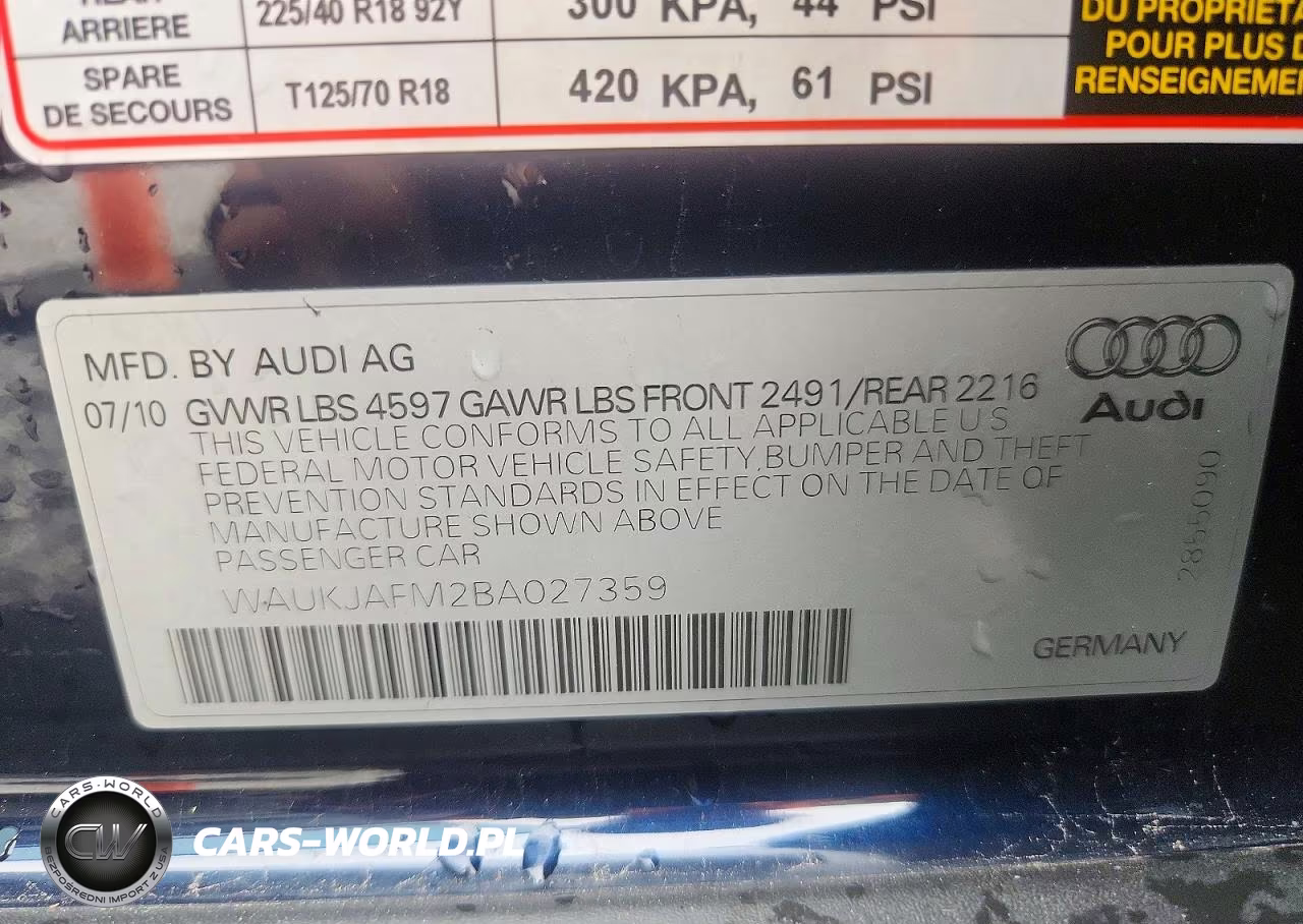 2011 Audi A3 Premium Plus VIN:WAUKJAFM2BA027359 - 12