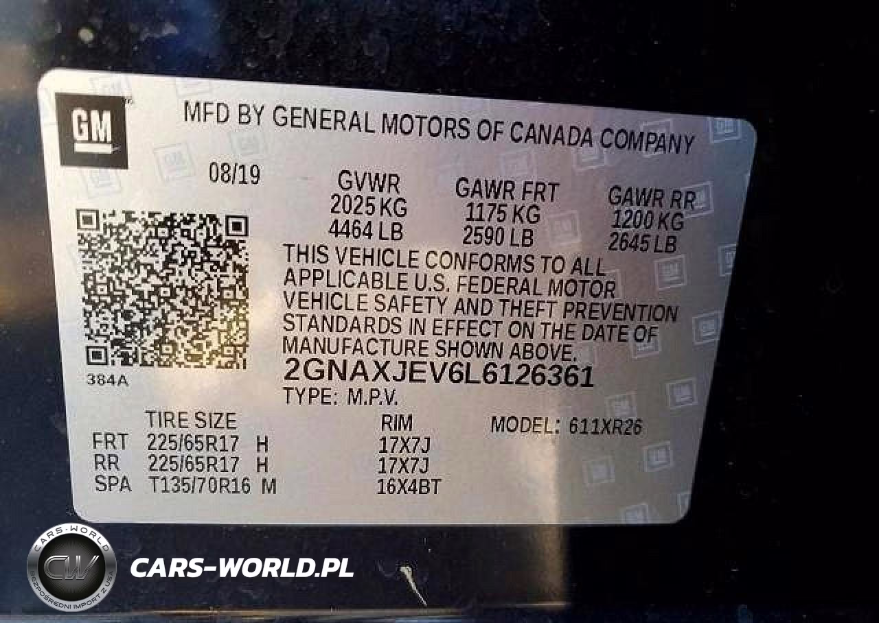 2020 Chevrolet Equinox Lt VIN:2GNAXJEV6L6126361 - 12