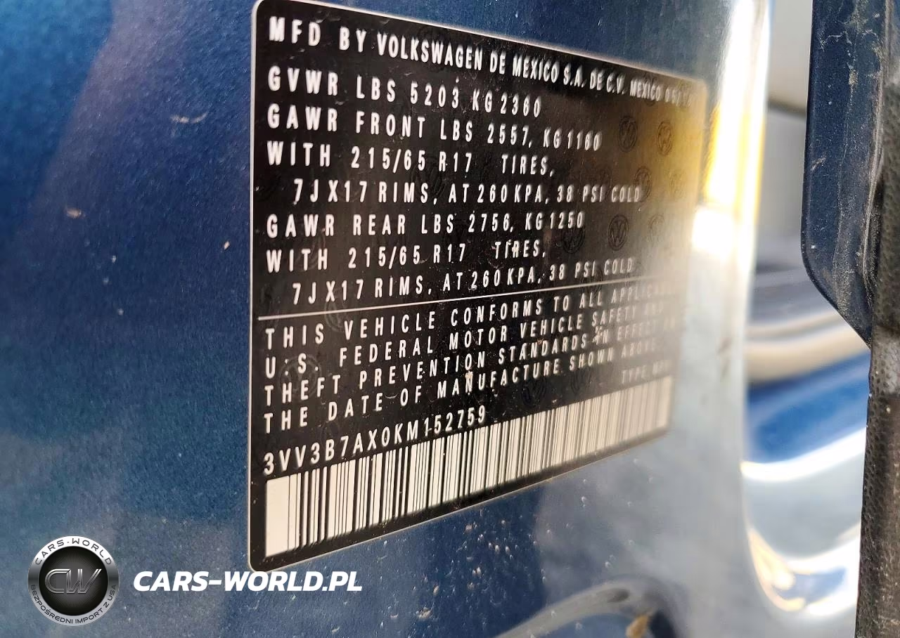 2019 Volkswagen Tiguan Se VIN:3VV3B7AX0KM152759 - 13