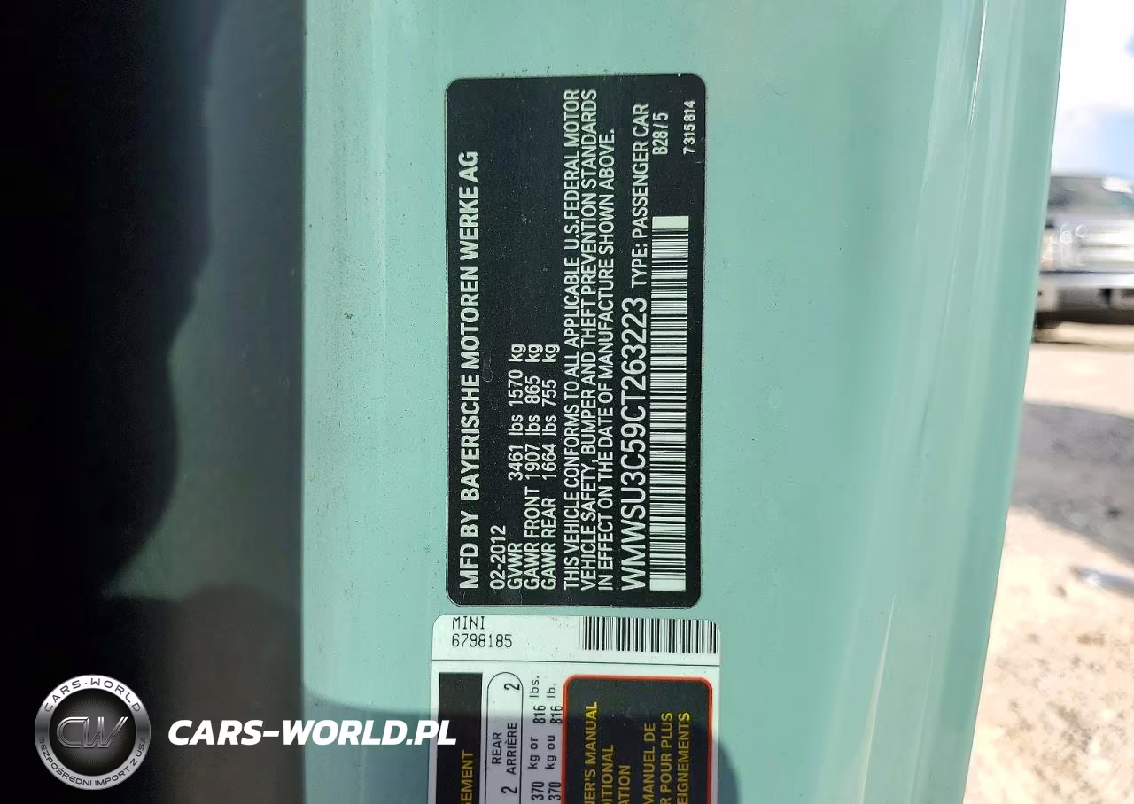2012 Mini Cooper VIN:WMWSU3C59CT263223 - 13