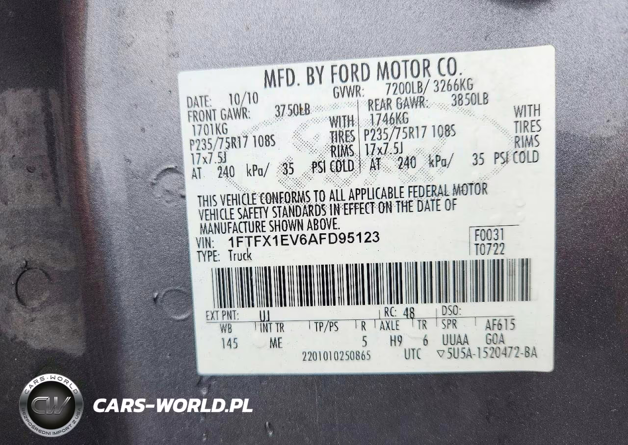 2010 Ford F150 Super Cab VIN:1FTFX1EV6AFD95123 - 12