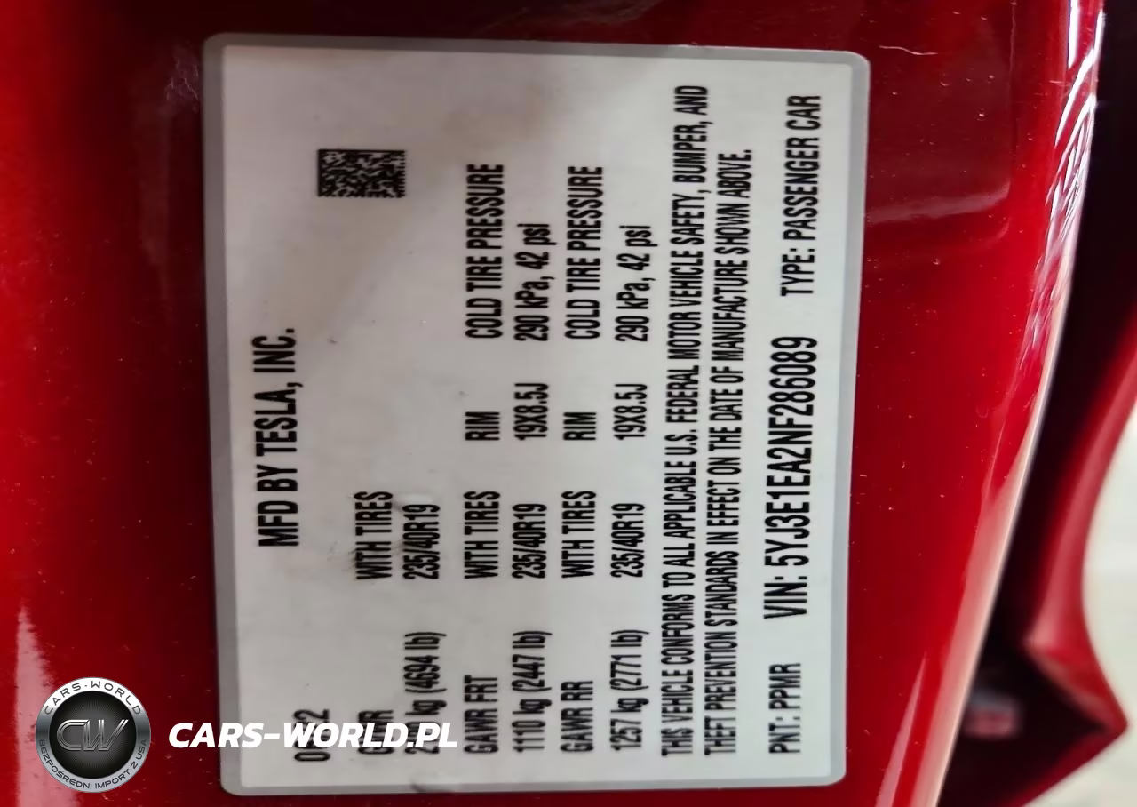2022 Tesla Model 3 VIN:5YJ3E1EA2NF286089 - 12