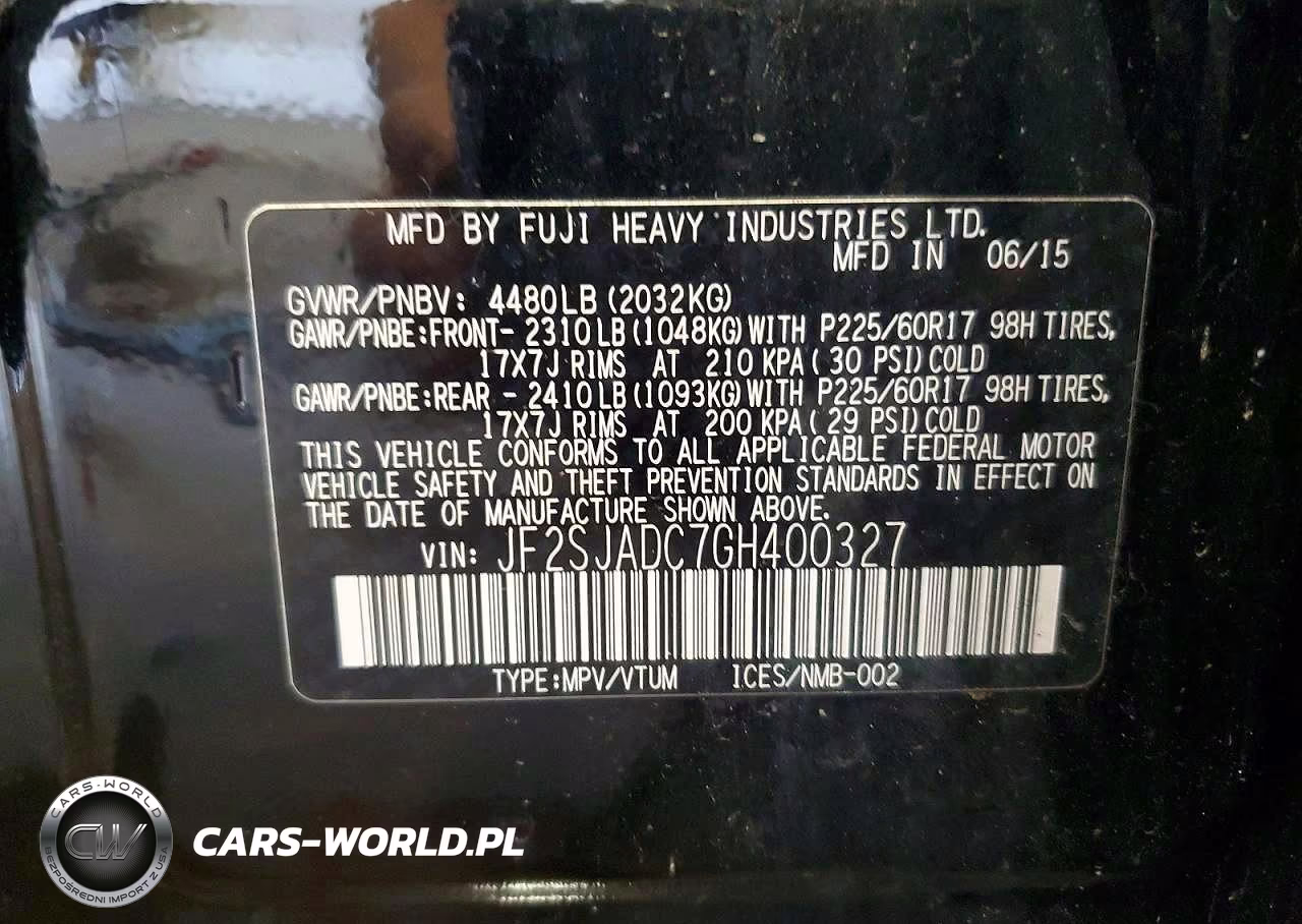 2016 Subaru Forester 2.5I Premium VIN:JF2SJADC7GH400327 - 13
