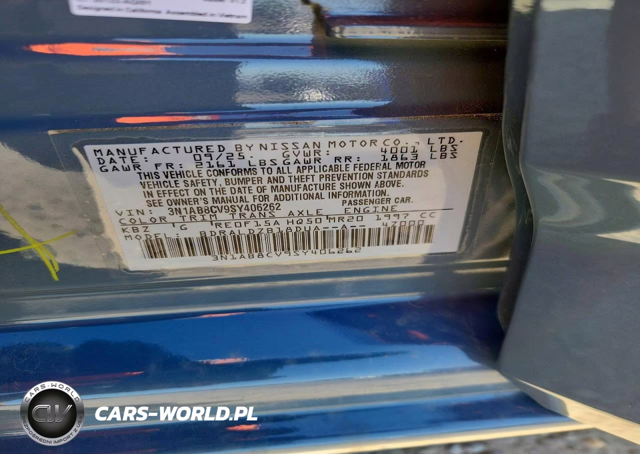 2025 Niss Sentra VIN:3N1AB8CV9SY406262 - 12