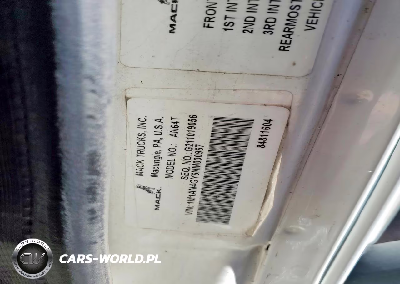 2022 Mack Anthem Semi Truck VIN:1M1AN4GY6NM030967 - 10