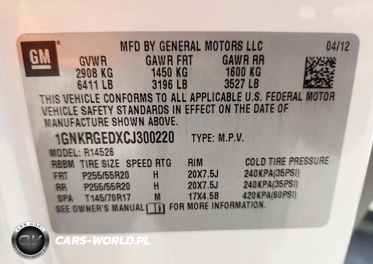 2012 Chevrolet Traverse Lt VIN:1GNKRGEDXCJ300220 - 14