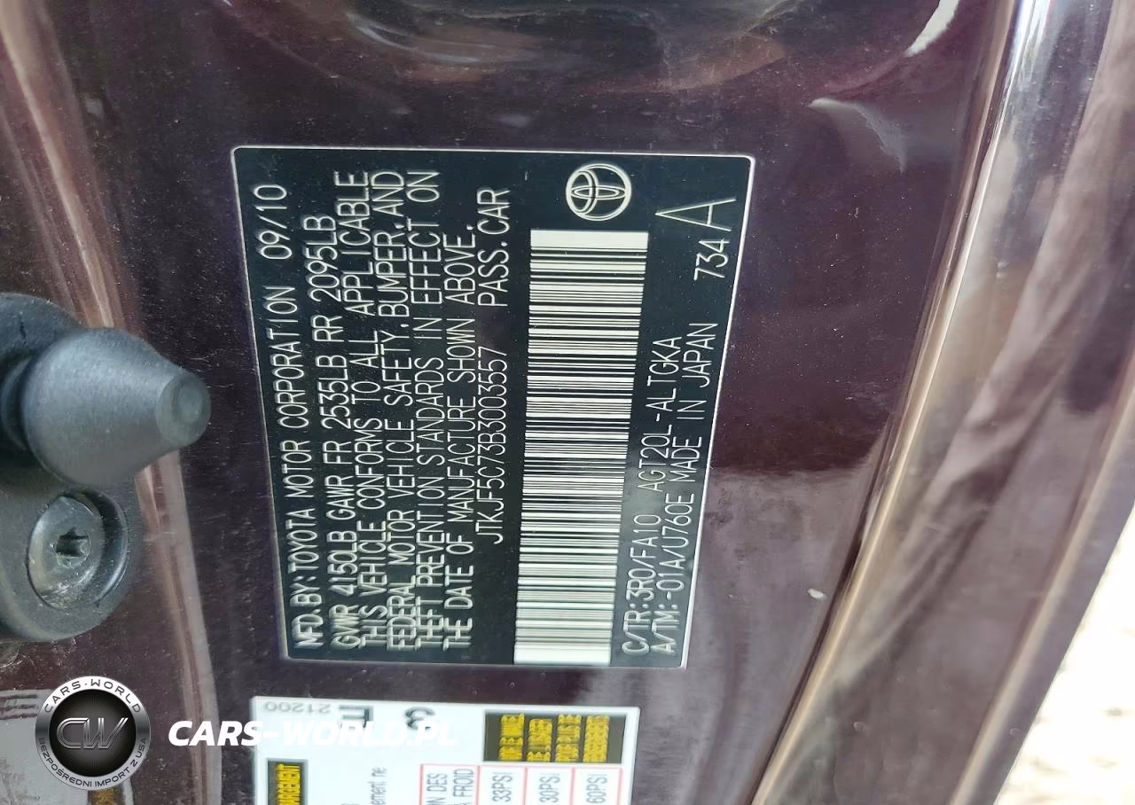 2011 Scion Tc Base VIN:JTKJF5C73B3003557 - 12