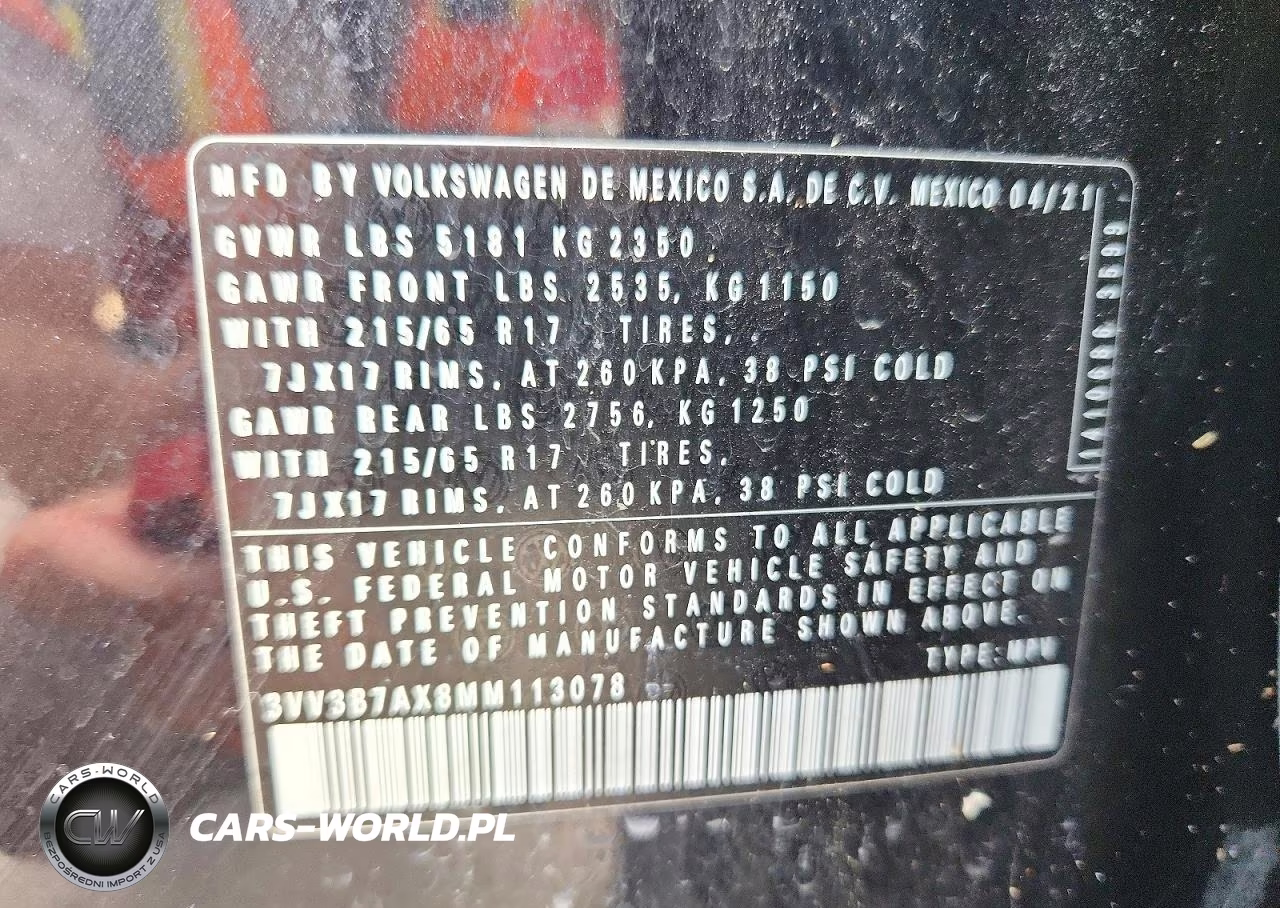 2021 Volkswagen Tiguan Se VIN:3VV3B7AX8MM113078 - 13