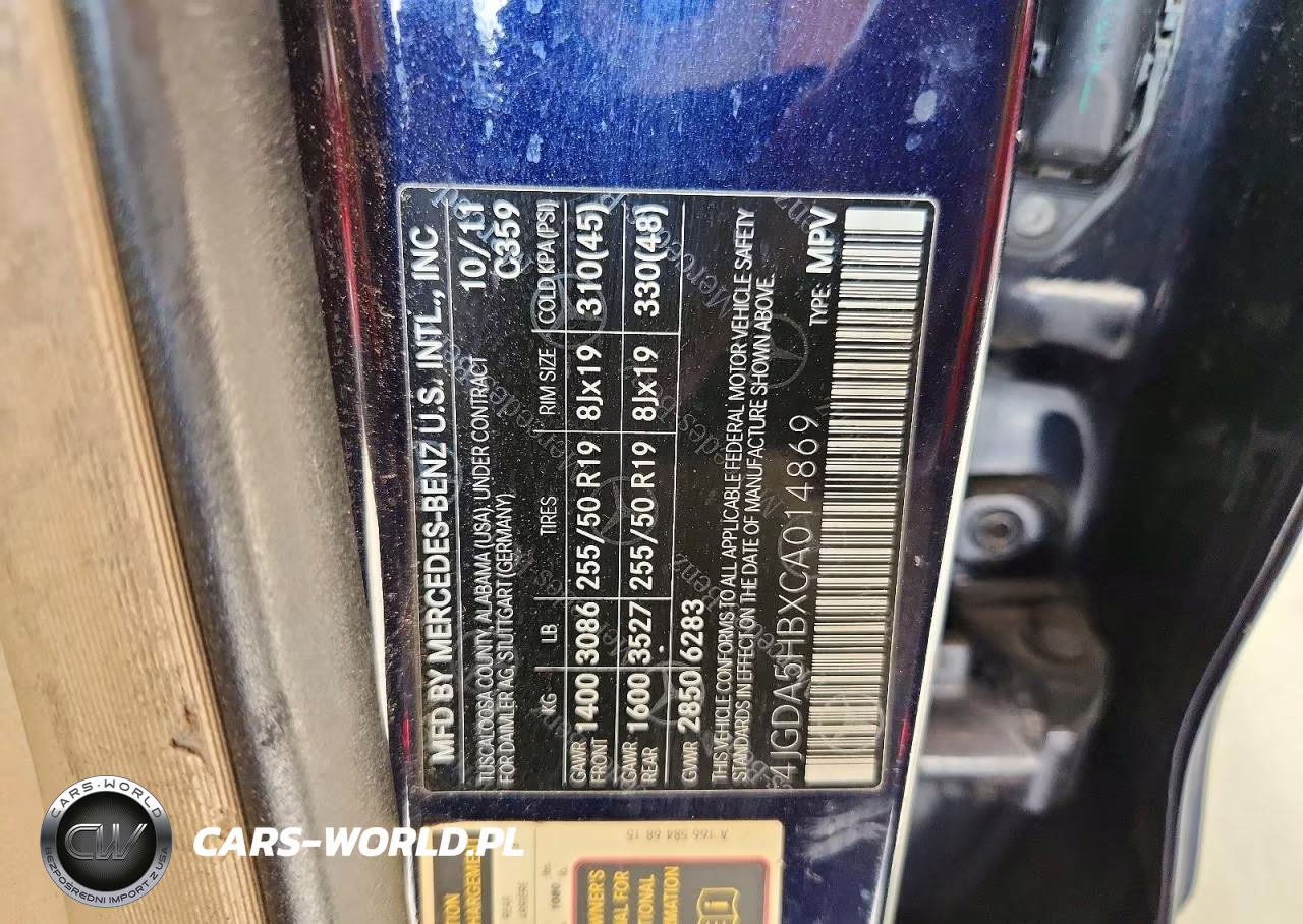 2012 Mercedes-Benz Ml 350 4Matic VIN:4JGDA5HBXCA014869 - 13