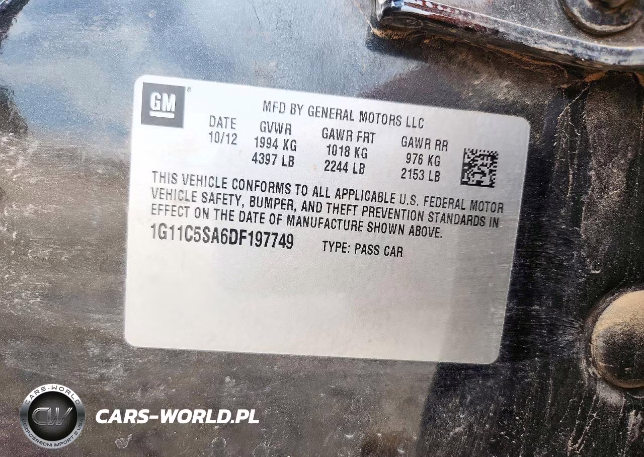 2013 Chevrolet Malibu 1Lt VIN:1G11C5SA6DF197749 - 12