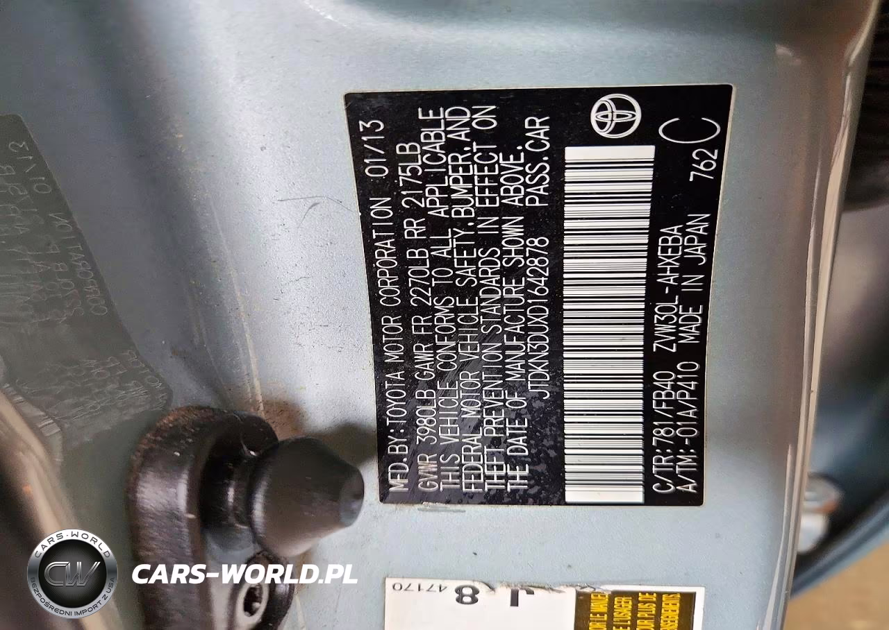 2013 Toyota Prius Three VIN:JTDKN3DUXD1642878 - 12