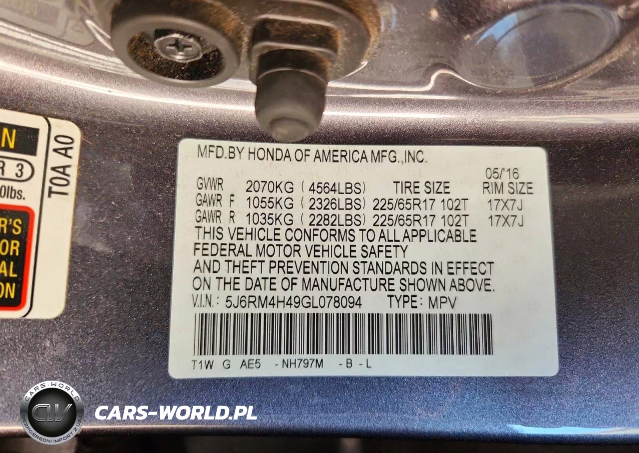 2016 Honda Cr-V Se VIN:5J6RM4H49GL078094 - 14