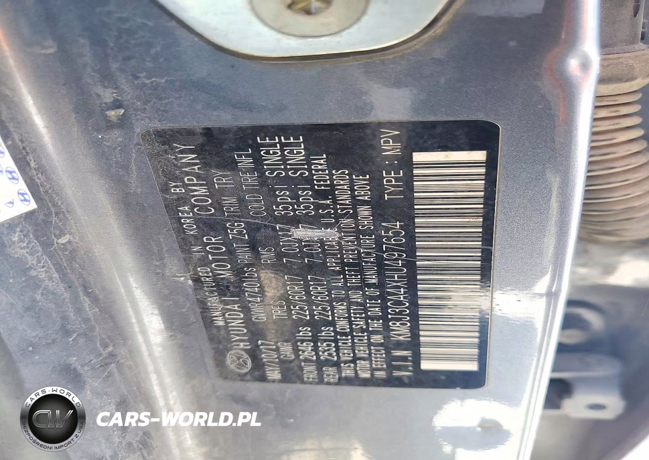2017 Hyundai Tucson Se VIN:KM8J3CA4XHU497654 - 12