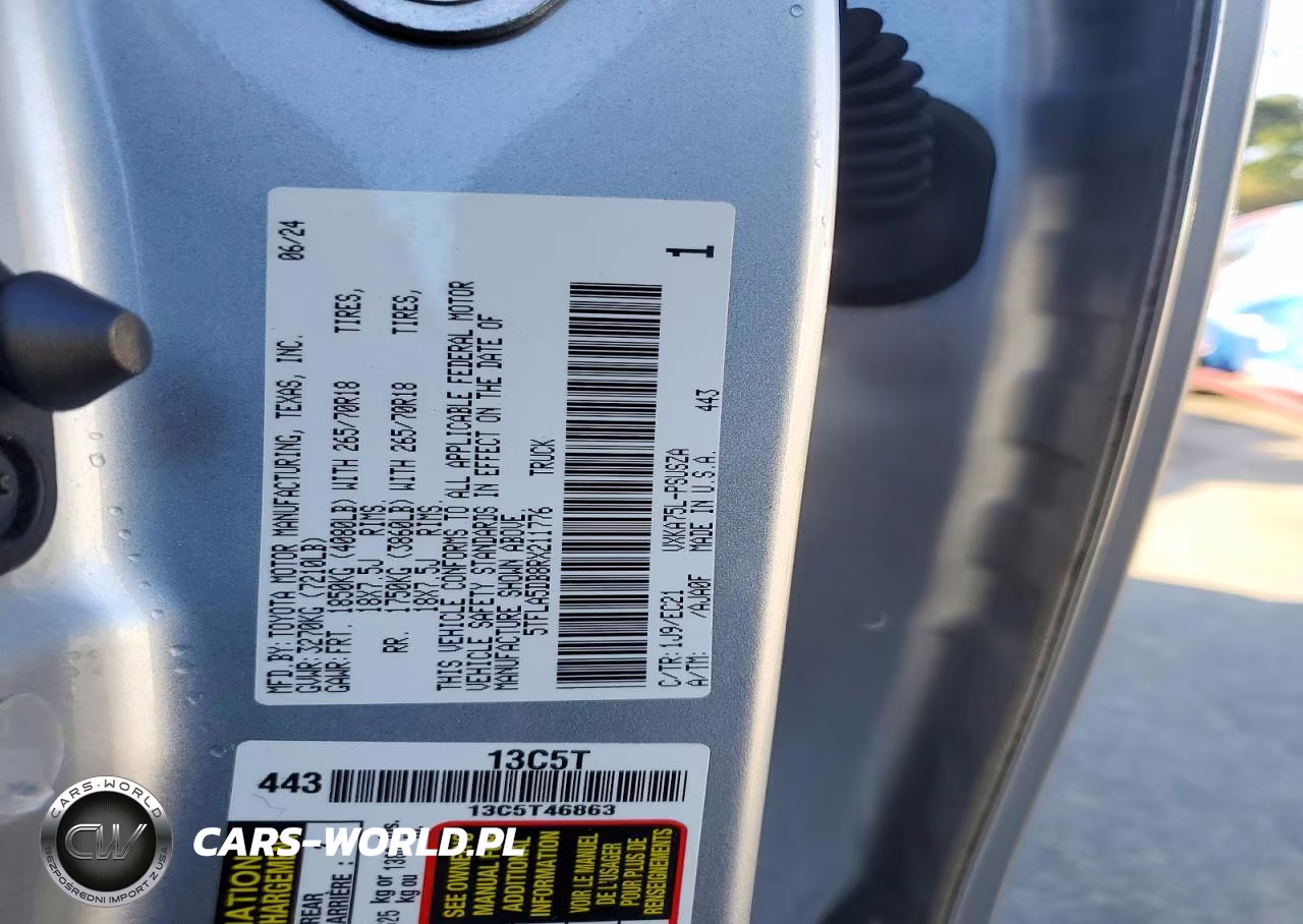 2024 Toyota Tundra Sr5 VIN:5TFLA5DB8RX211776 - 12
