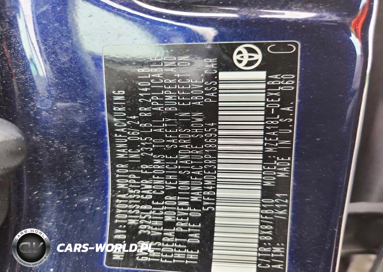2024 Toyota Corolla Le VIN:5YFB4MDE3RP186954 - 12