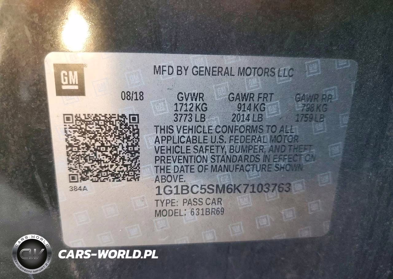 2019 Chevrolet Cruze Ls VIN:1G1BC5SM6K7103763 - 12