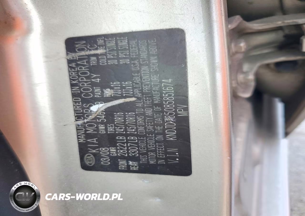 2008 Kia Sorento Base VIN:KNDJD735085851674 - 13