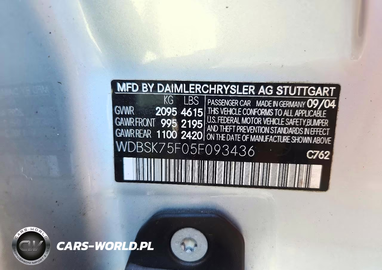 2005 Mercedes-Benz Sl 500 VIN:WDBSK75F05F093436 - 12